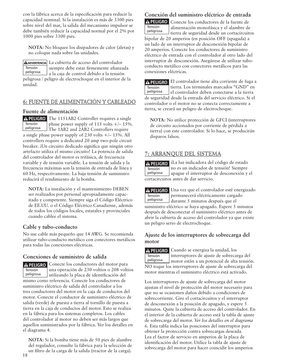 Xylem IM156 R06 1AB2 & 2AB2, Aquavar ABII Variable Speed Pump Controller User Manual | Page 18 / 36
