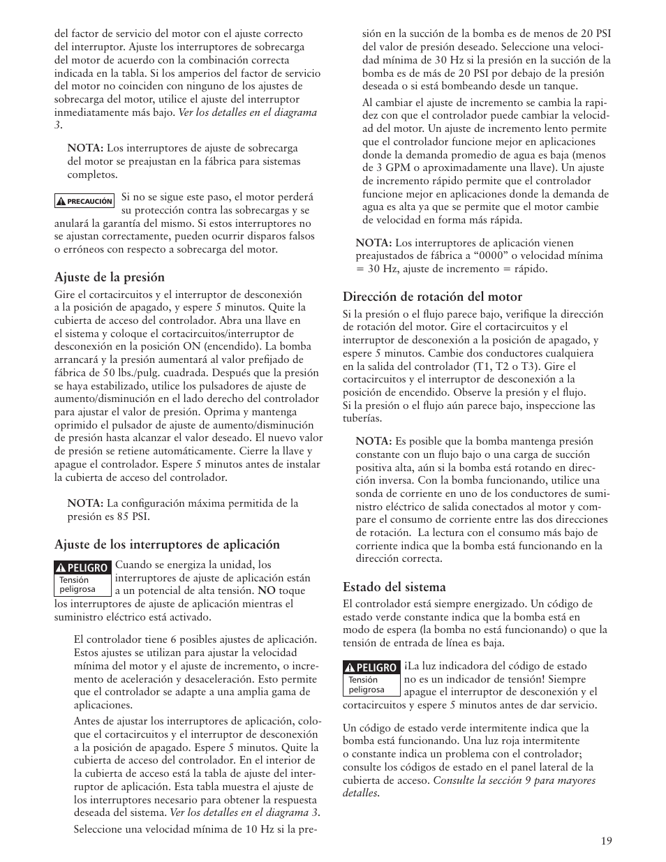 Xylem IM156 R06 1AB2 & 2AB2, Aquavar ABII Variable Speed Pump Controller User Manual | Page 19 / 36