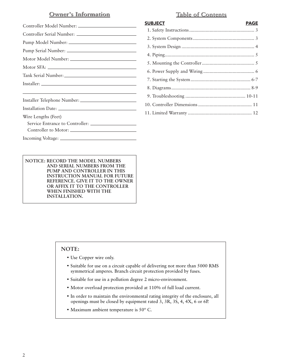 Xylem IM156 R06 1AB2 & 2AB2, Aquavar ABII Variable Speed Pump Controller User Manual | Page 2 / 36