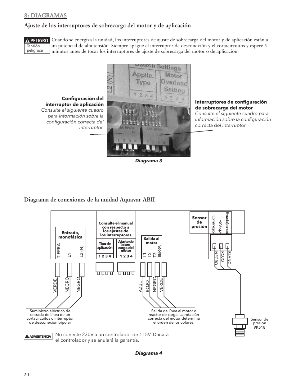 Diagrama de conexiones de la unidad aquavar abii | Xylem IM156 R06 1AB2 & 2AB2, Aquavar ABII Variable Speed Pump Controller User Manual | Page 20 / 36
