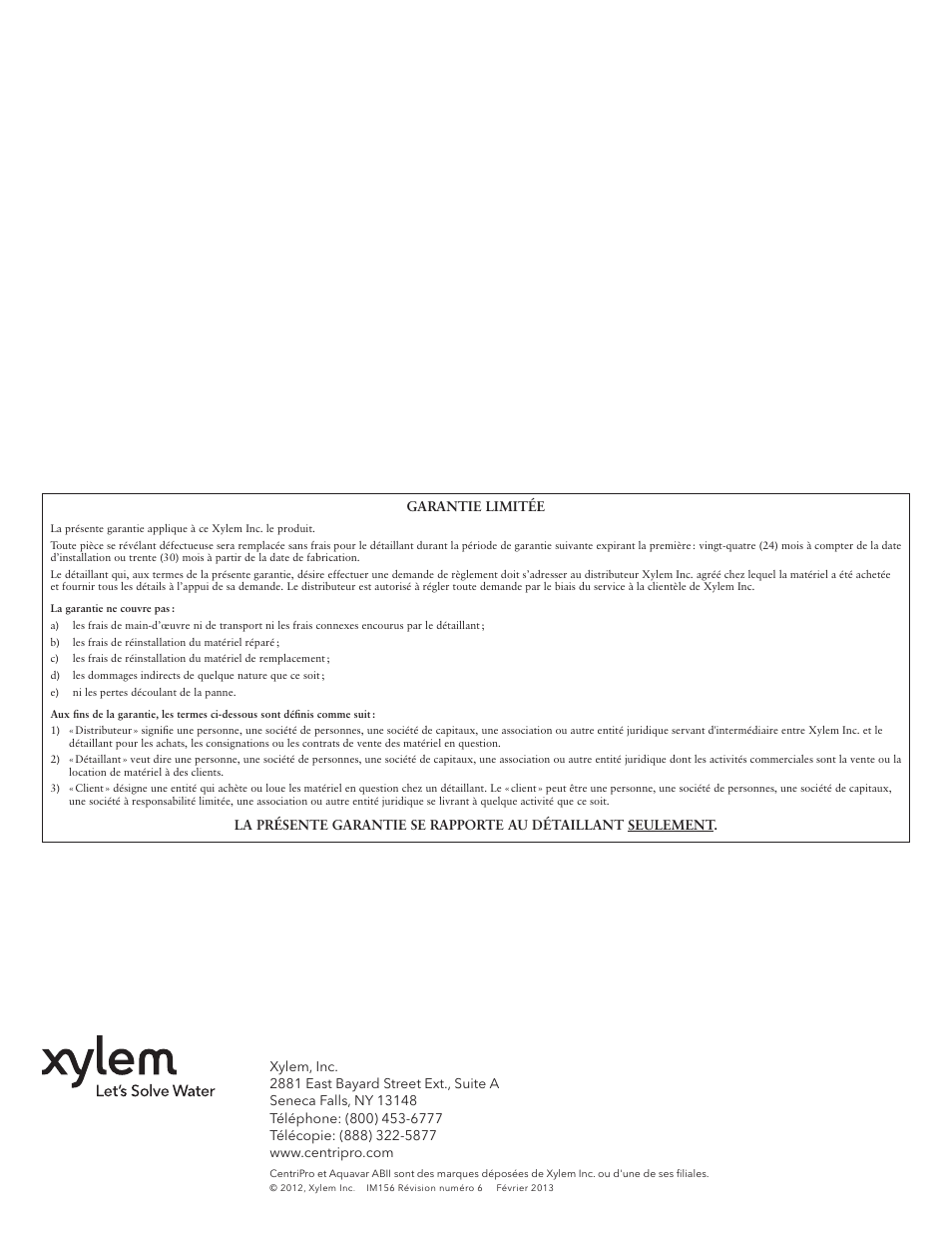 Xylem IM156 R06 1AB2 & 2AB2, Aquavar ABII Variable Speed Pump Controller User Manual | Page 36 / 36