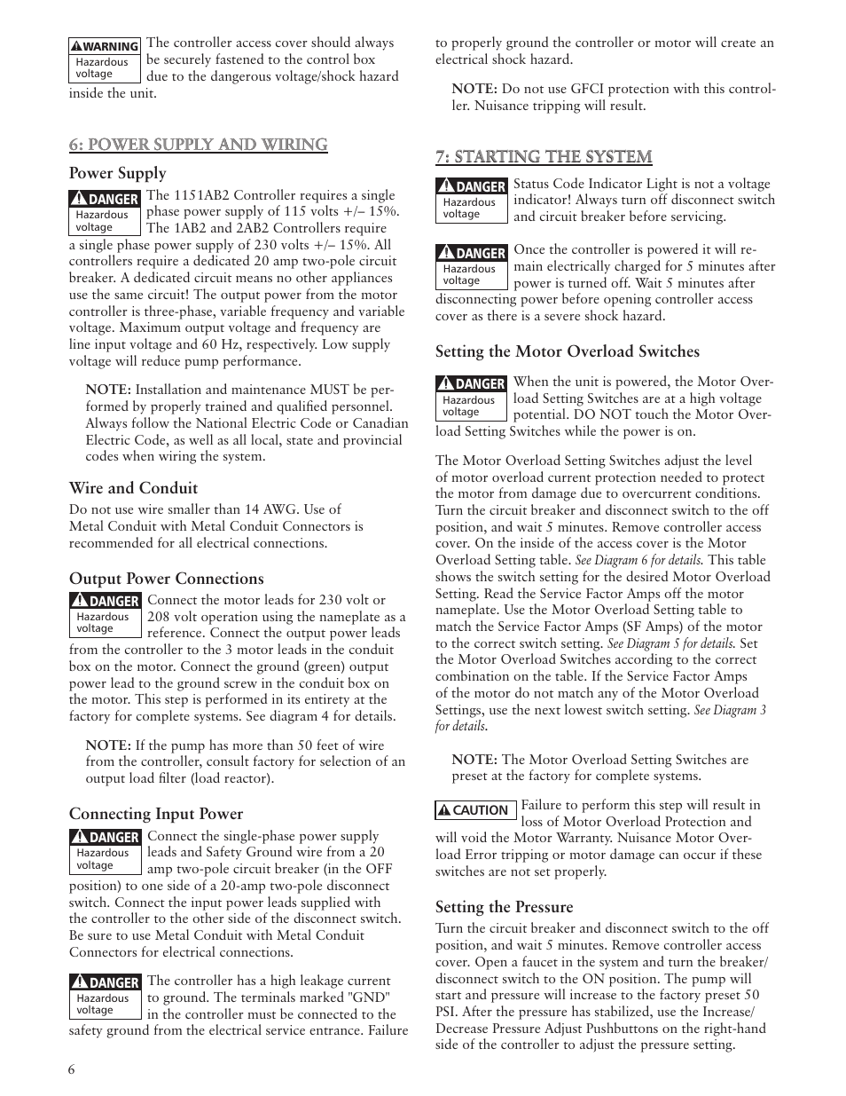 Xylem IM156 R06 1AB2 & 2AB2, Aquavar ABII Variable Speed Pump Controller User Manual | Page 6 / 36