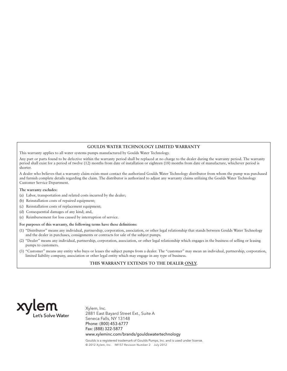 Xylem IM157 Model MPVN User Manual | Page 12 / 36