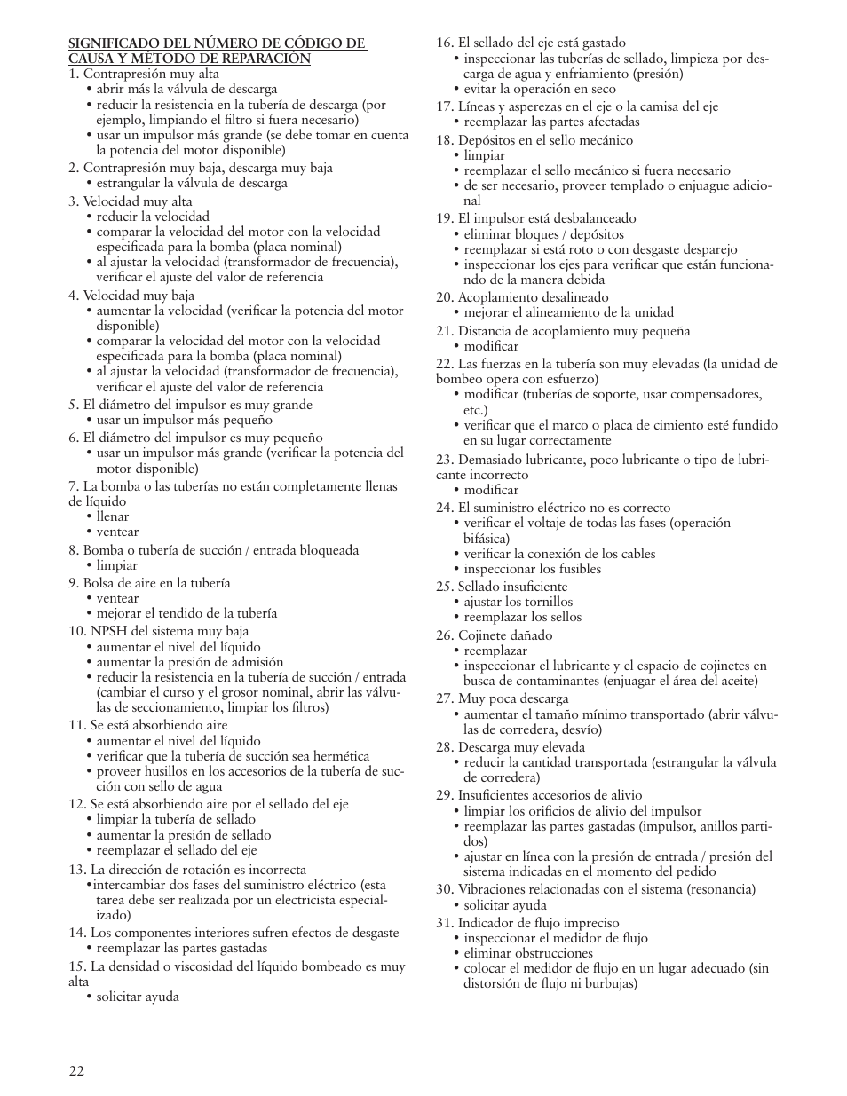 Xylem IM157 Model MPVN User Manual | Page 22 / 36