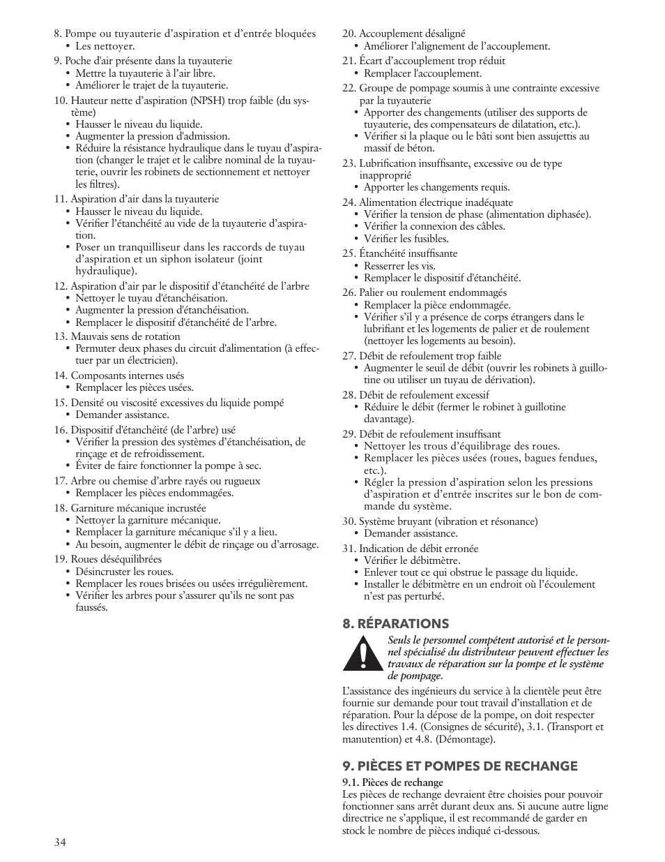 Xylem IM157 Model MPVN User Manual | Page 34 / 36