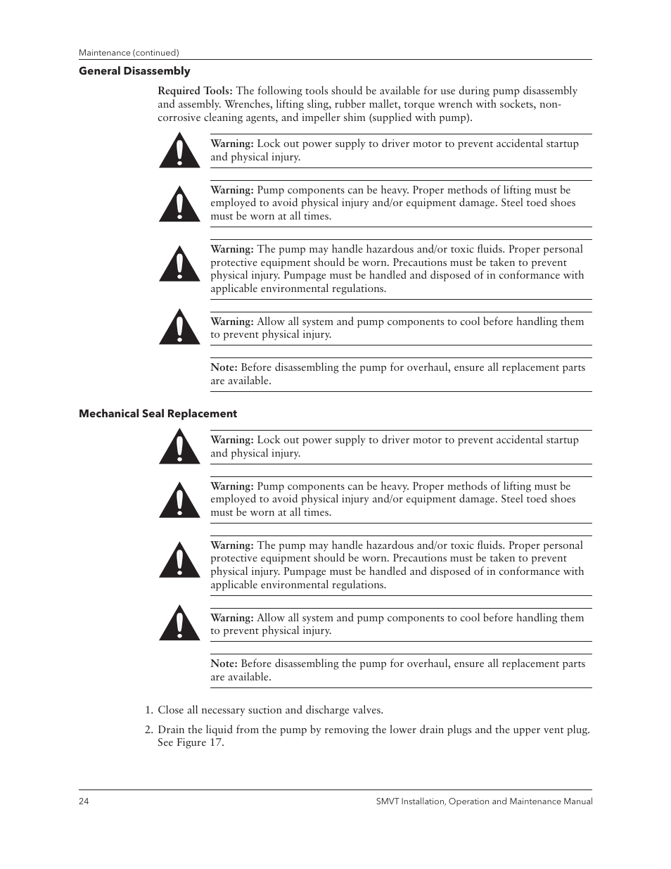 Xylem IM158 R04 Model SMVT User Manual | Page 26 / 40