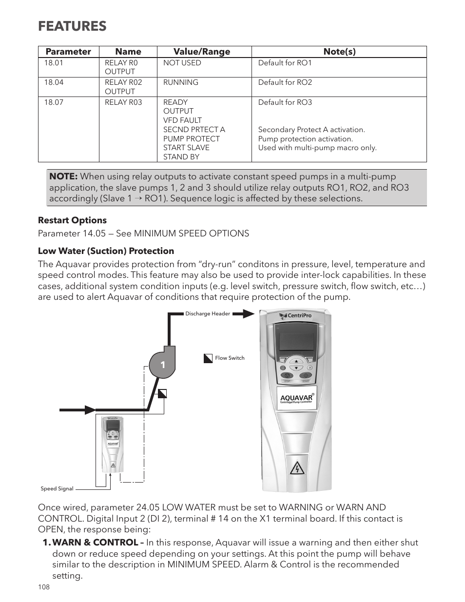 Features | Xylem IM167 R8 Aquavar CPC (Centrifugal Pump Control) User Manual | Page 108 / 152