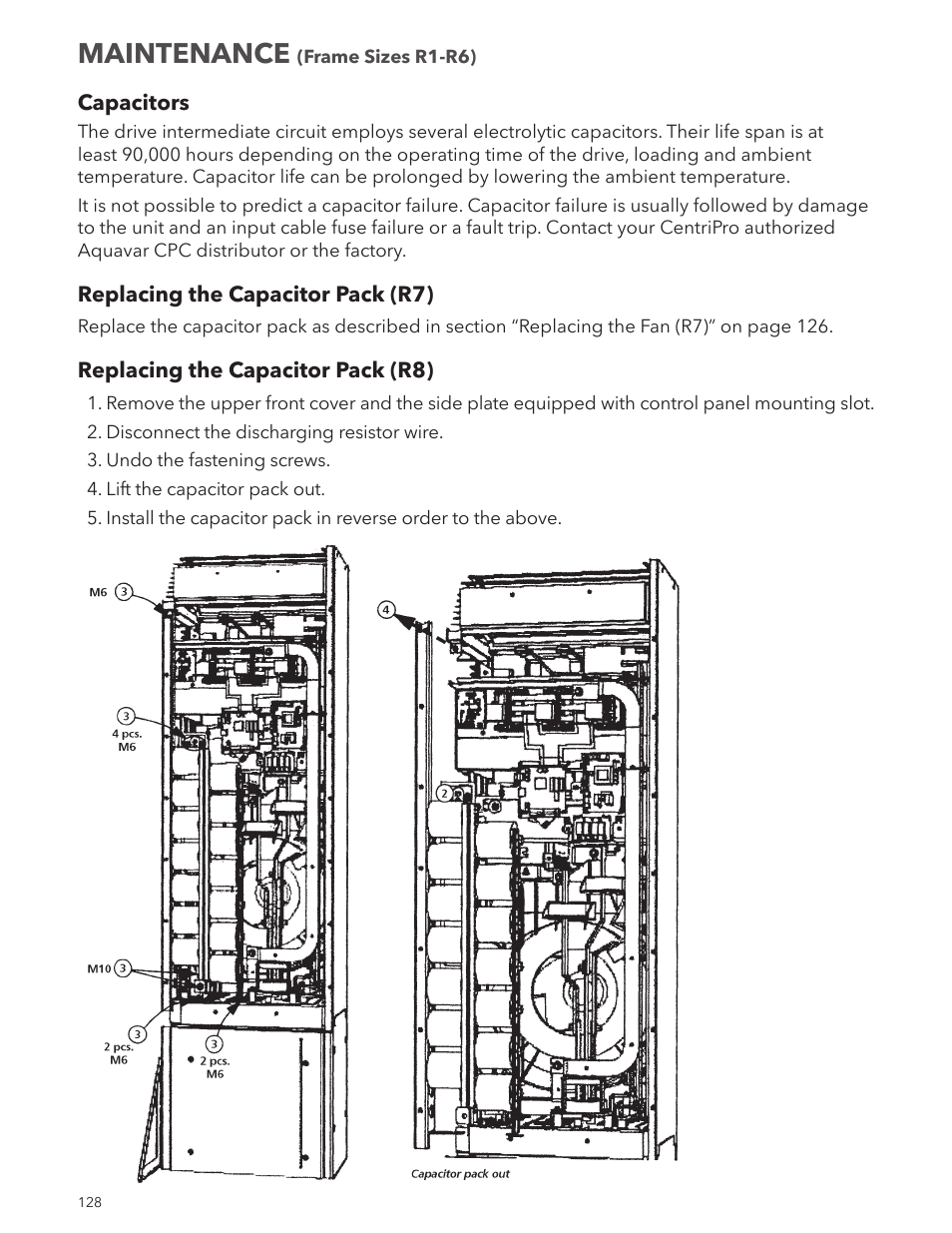 Maintenance | Xylem IM167 R8 Aquavar CPC (Centrifugal Pump Control) User Manual | Page 128 / 152