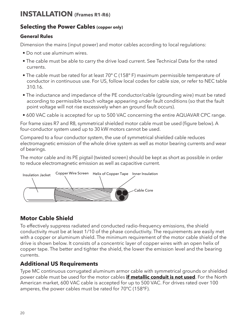 Installation | Xylem IM167 R8 Aquavar CPC (Centrifugal Pump Control) User Manual | Page 20 / 152