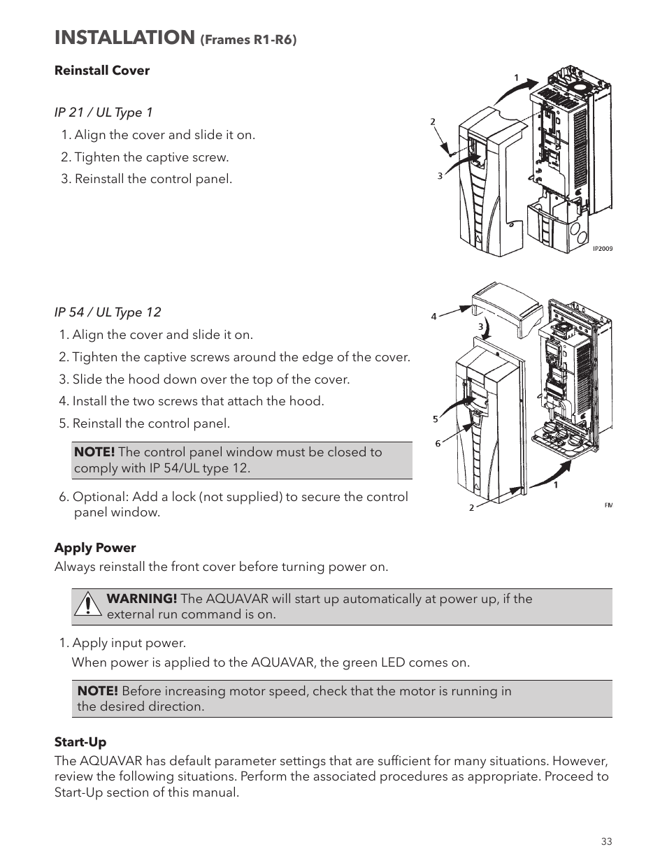 Installation | Xylem IM167 R8 Aquavar CPC (Centrifugal Pump Control) User Manual | Page 33 / 152
