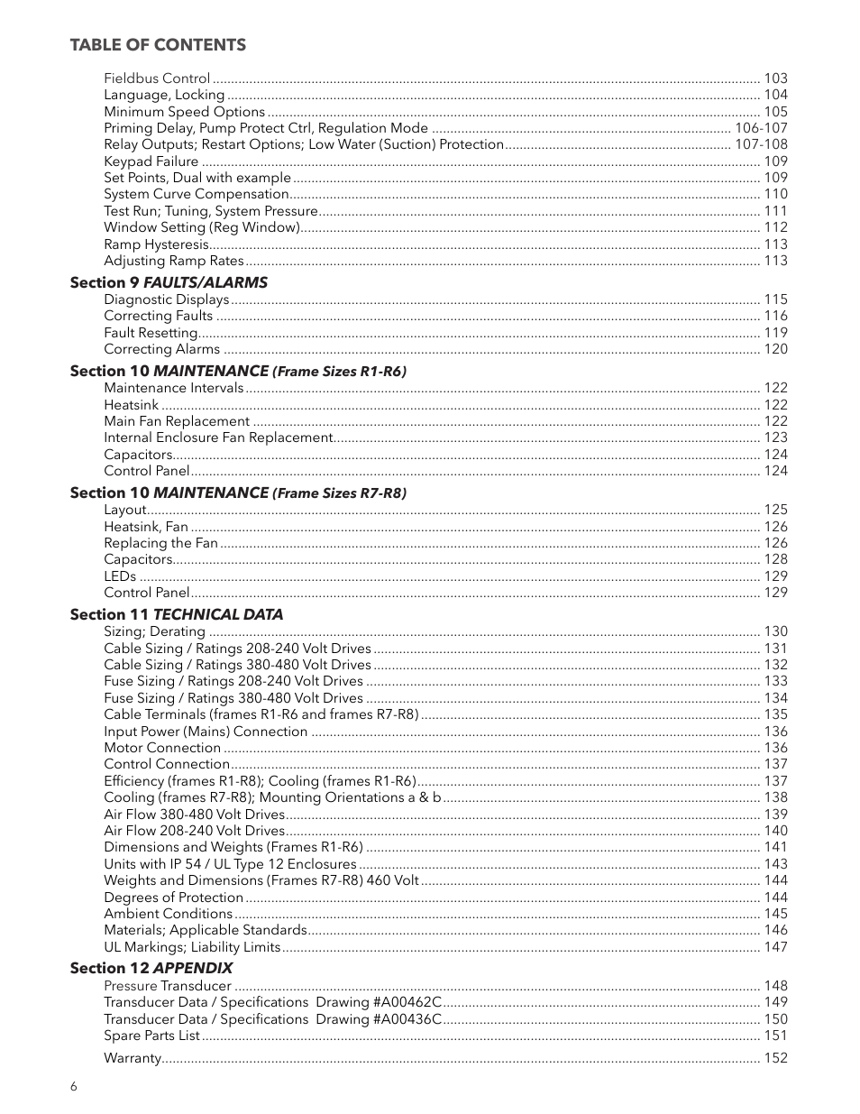 Xylem IM167 R8 Aquavar CPC (Centrifugal Pump Control) User Manual | Page 6 / 152