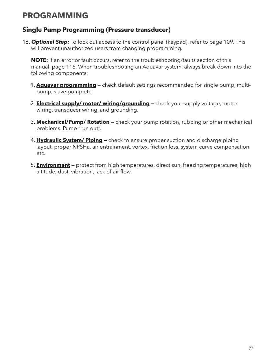 Programming | Xylem IM167 R8 Aquavar CPC (Centrifugal Pump Control) User Manual | Page 77 / 152
