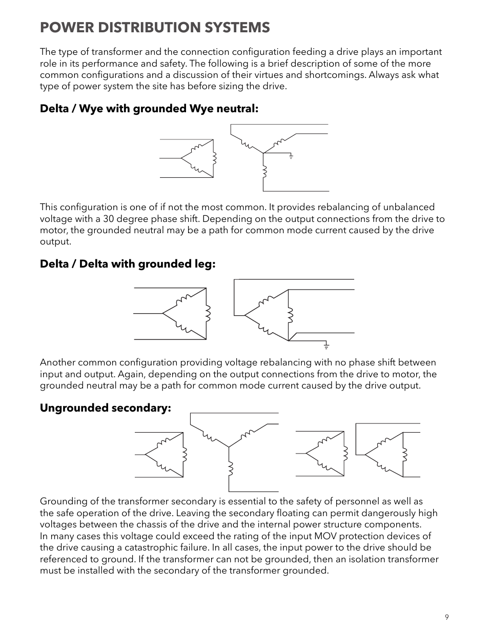 Power distribution systems | Xylem IM167 R8 Aquavar CPC (Centrifugal Pump Control) User Manual | Page 9 / 152