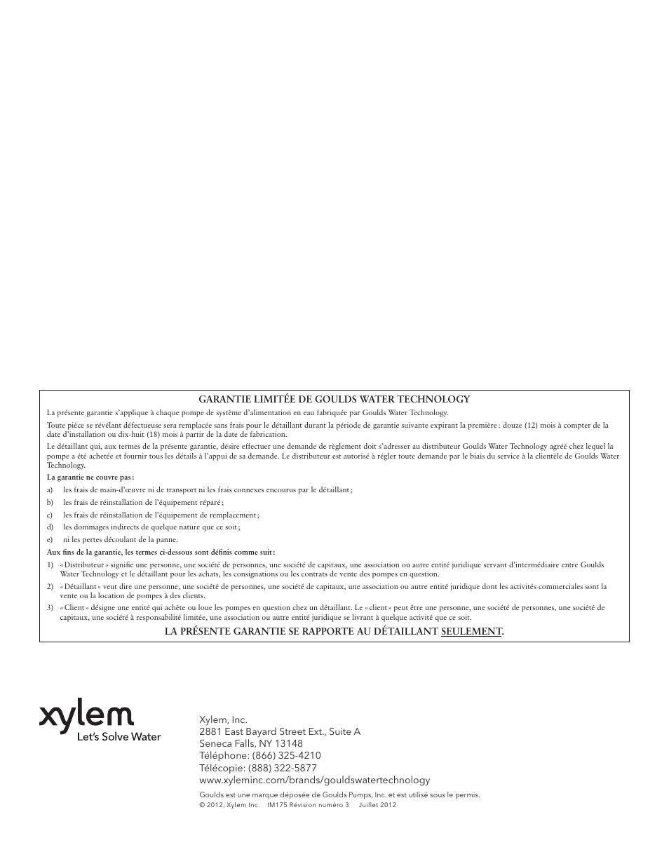 Xylem IM175 R03 Battery Backup Sump Pump User Manual | Page 24 / 24