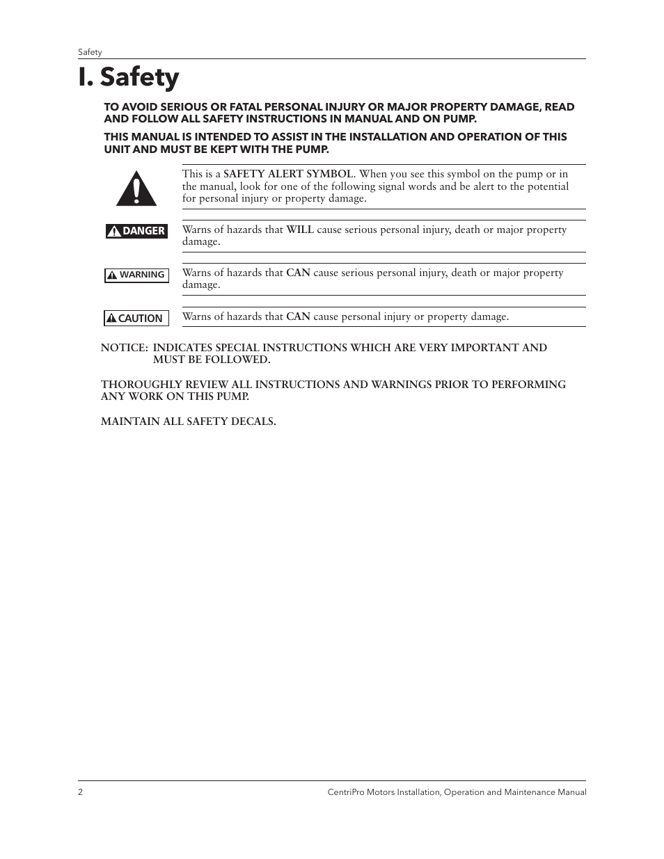I. safety | Xylem IM180 R3 Standard and Dual Voltage Motors User Manual | Page 4 / 32