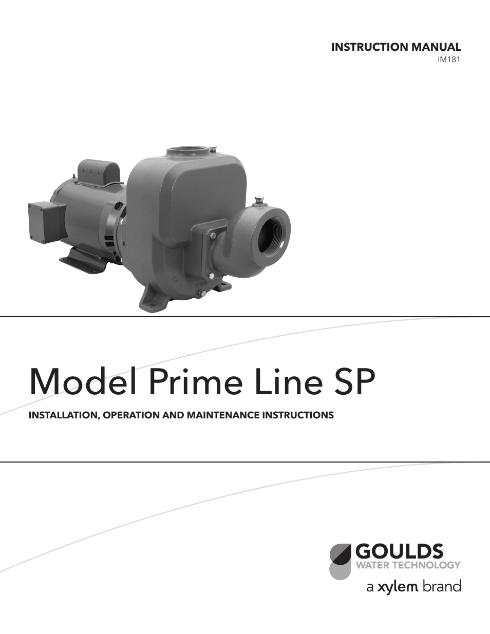 Xylem IM181 R01 Prime Line SP User Manual | 24 pages