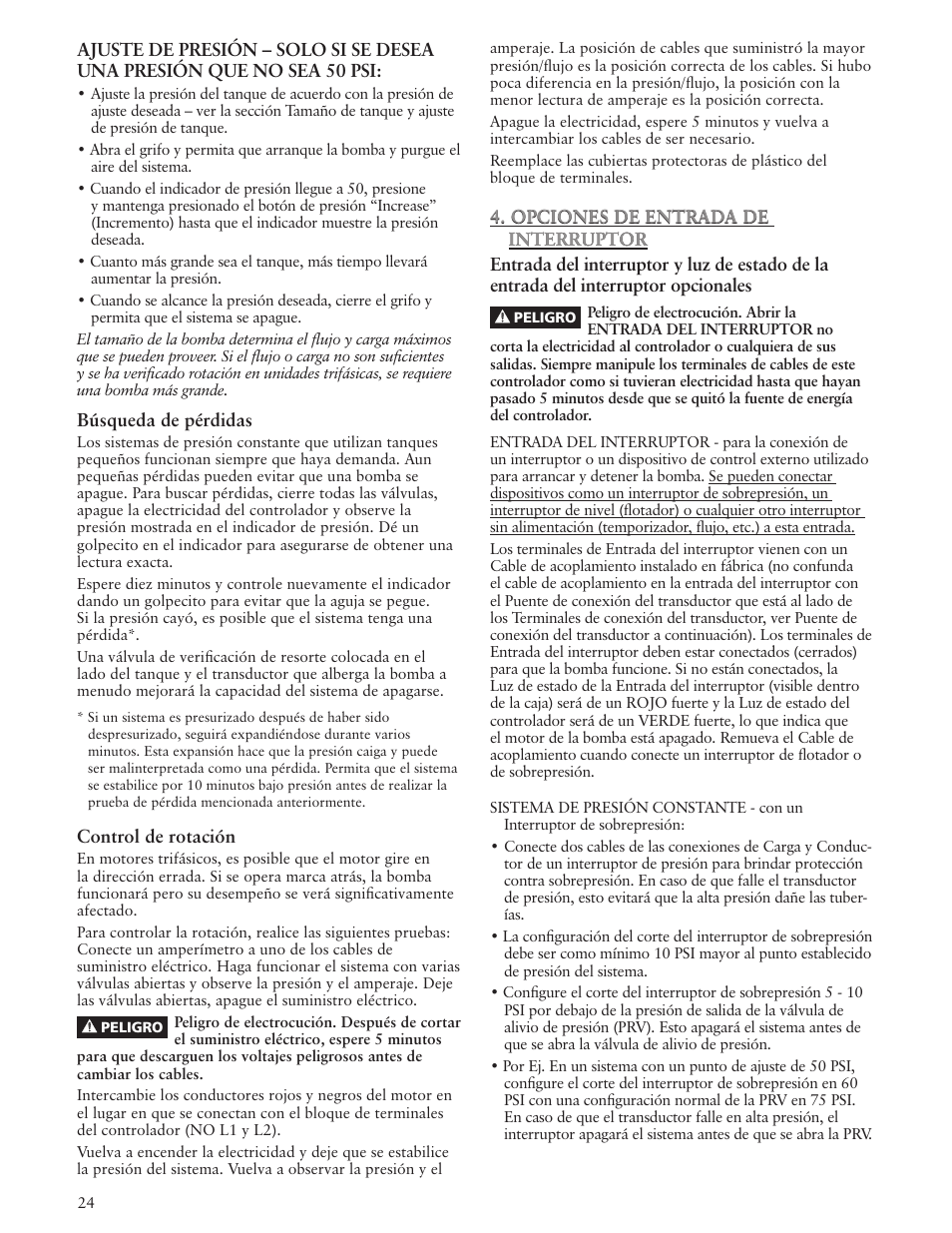 Xylem IM183 R09 3AB2 & 5AB2 Aquavar ABII Variable Speed Pump Controller User Manual | Page 24 / 46