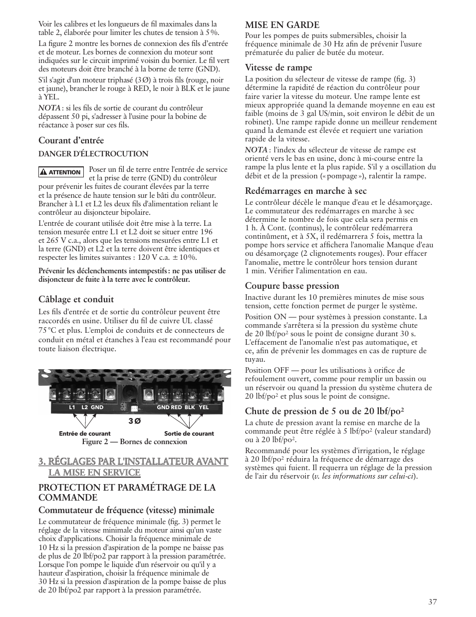 Xylem IM183 R09 3AB2 & 5AB2 Aquavar ABII Variable Speed Pump Controller User Manual | Page 37 / 46