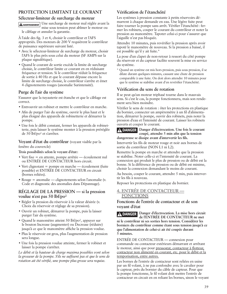 Xylem IM183 R09 3AB2 & 5AB2 Aquavar ABII Variable Speed Pump Controller User Manual | Page 39 / 46