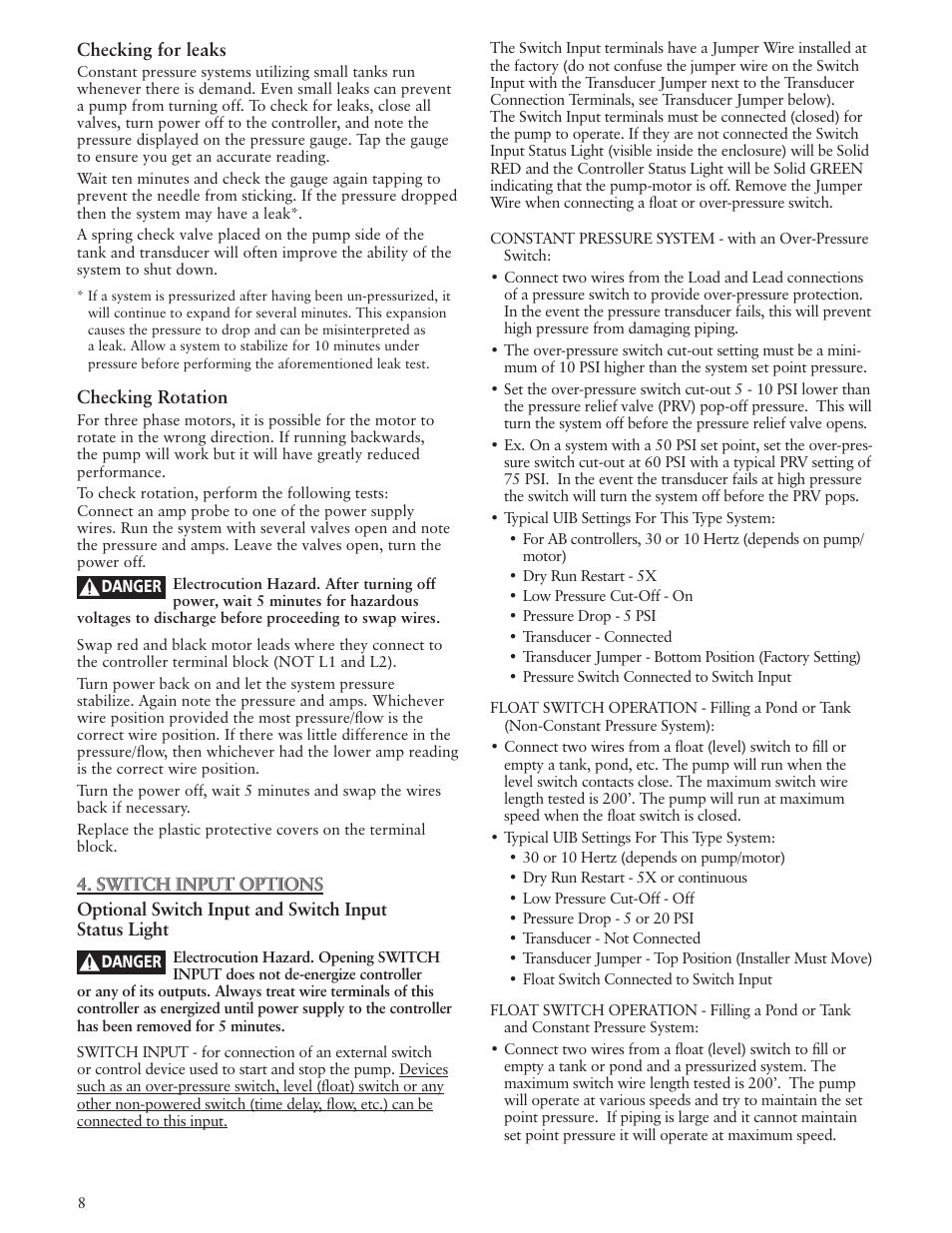Xylem IM183 R09 3AB2 & 5AB2 Aquavar ABII Variable Speed Pump Controller User Manual | Page 8 / 46