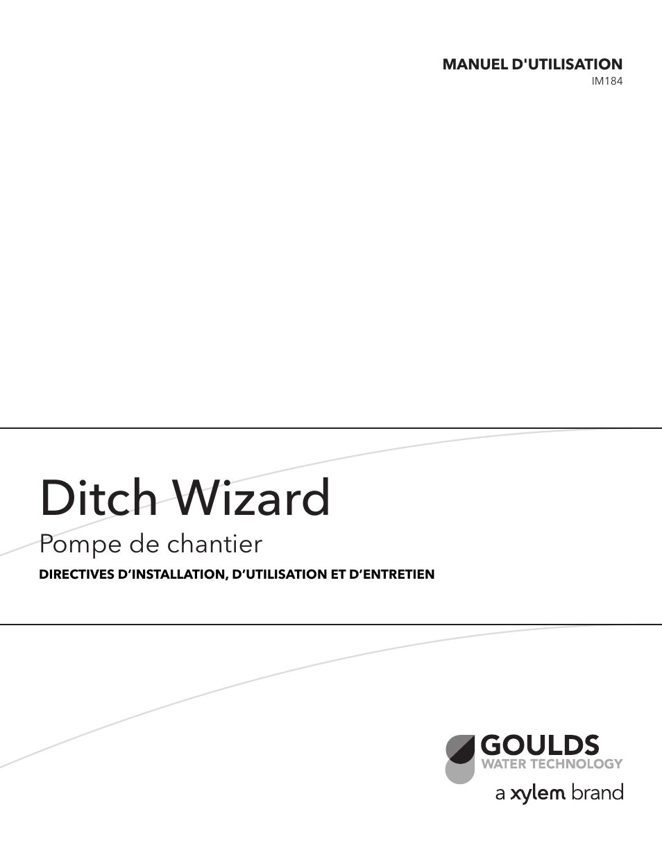Ditch wizard, Pompe de chantier | Xylem IM184 R05 Ditch Wizard Contractor Dewatering Pump User Manual | Page 14 / 20
