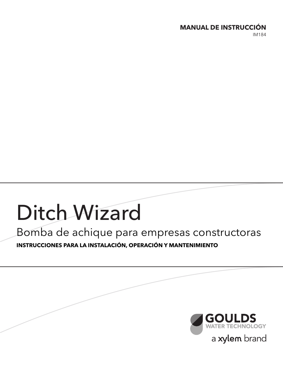 Ditch wizard, Bomba de achique para empresas constructoras | Xylem IM184 R05 Ditch Wizard Contractor Dewatering Pump User Manual | Page 7 / 20