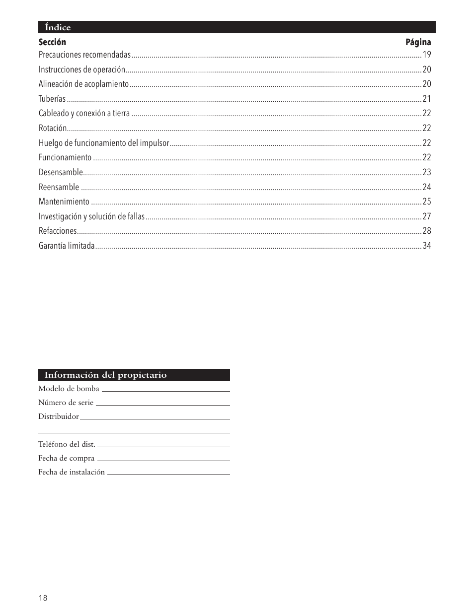 Xylem IM191 R03 Marlow Series Prime Line Self-Priming Centrifugal Pumps User Manual | Page 18 / 52