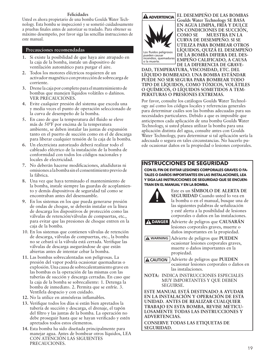 Xylem IM191 R03 Marlow Series Prime Line Self-Priming Centrifugal Pumps User Manual | Page 19 / 52