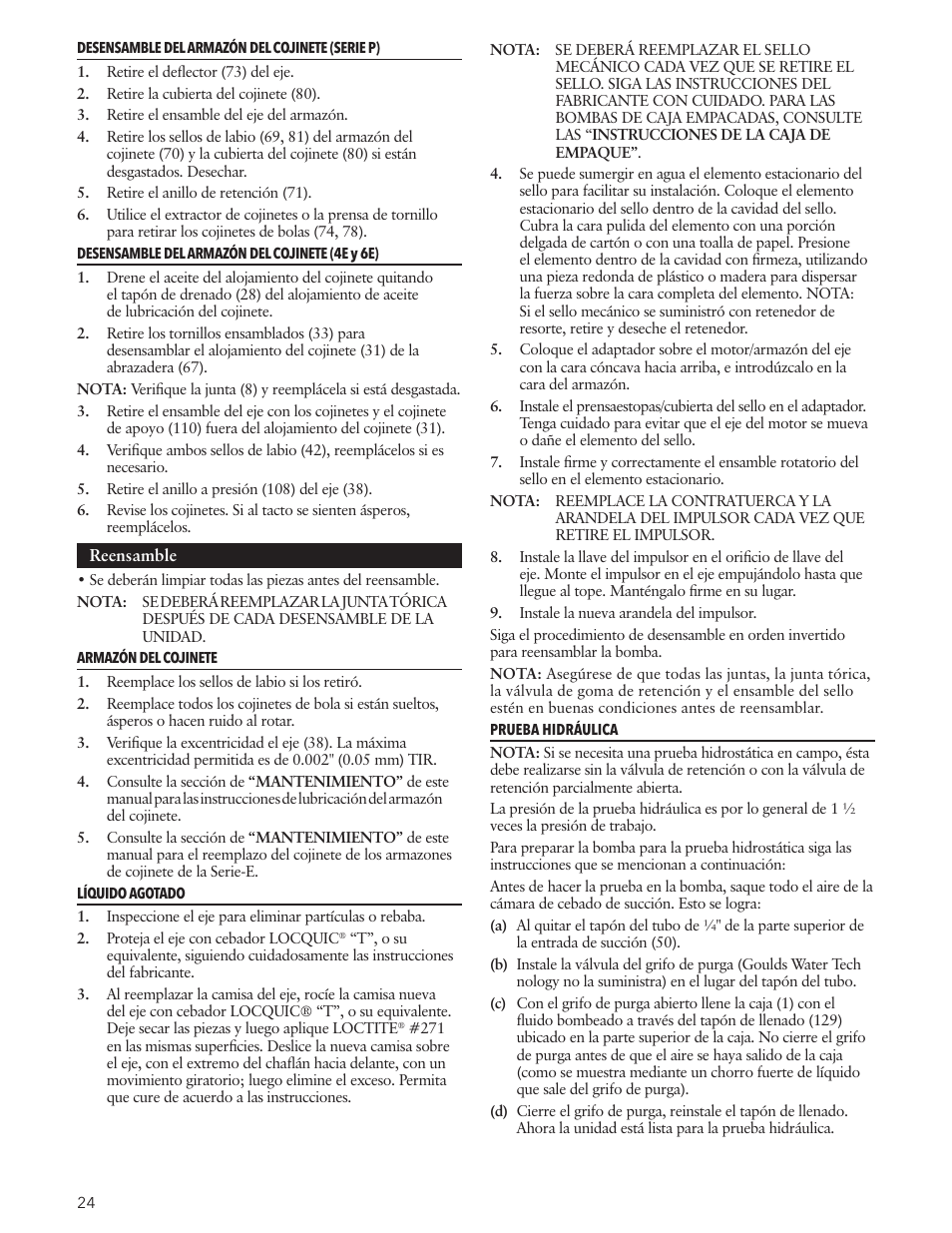 Xylem IM191 R03 Marlow Series Prime Line Self-Priming Centrifugal Pumps User Manual | Page 24 / 52