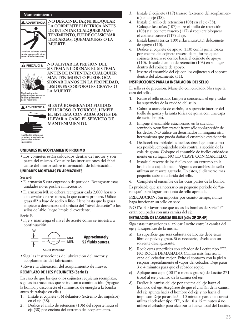 Xylem IM191 R03 Marlow Series Prime Line Self-Priming Centrifugal Pumps User Manual | Page 25 / 52