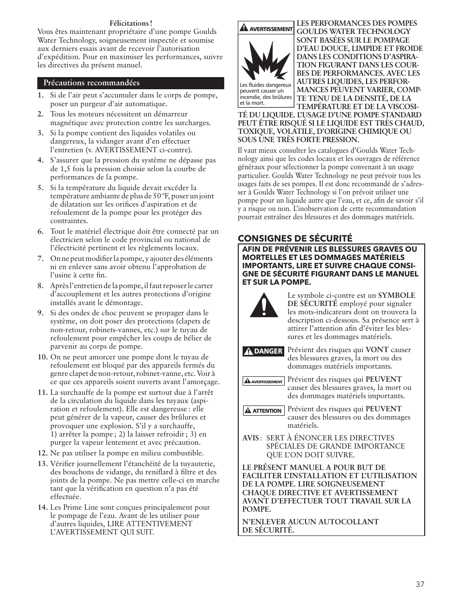 Xylem IM191 R03 Marlow Series Prime Line Self-Priming Centrifugal Pumps User Manual | Page 37 / 52