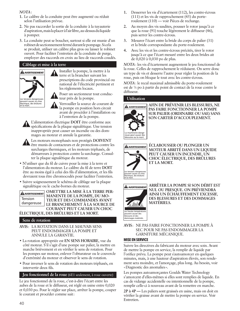 Xylem IM191 R03 Marlow Series Prime Line Self-Priming Centrifugal Pumps User Manual | Page 40 / 52