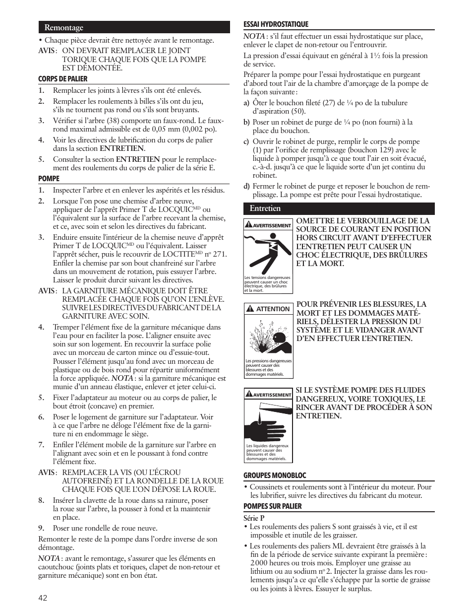 Xylem IM191 R03 Marlow Series Prime Line Self-Priming Centrifugal Pumps User Manual | Page 42 / 52
