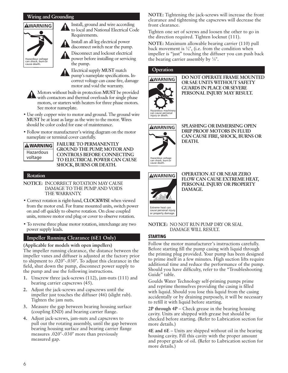 Xylem IM191 R03 Marlow Series Prime Line Self-Priming Centrifugal Pumps User Manual | Page 6 / 52