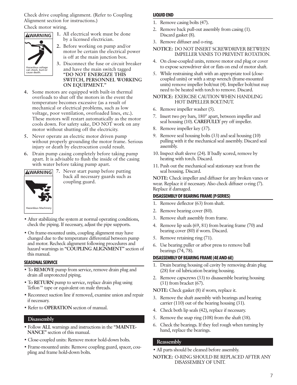 Xylem IM191 R03 Marlow Series Prime Line Self-Priming Centrifugal Pumps User Manual | Page 7 / 52