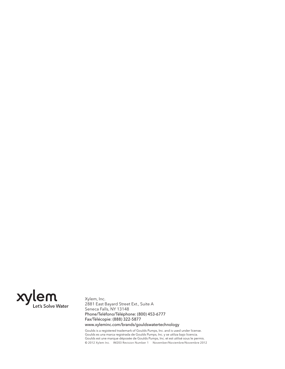 Xylem IM203 R01 Model SSV Cartridge Seal User Manual | Page 8 / 8