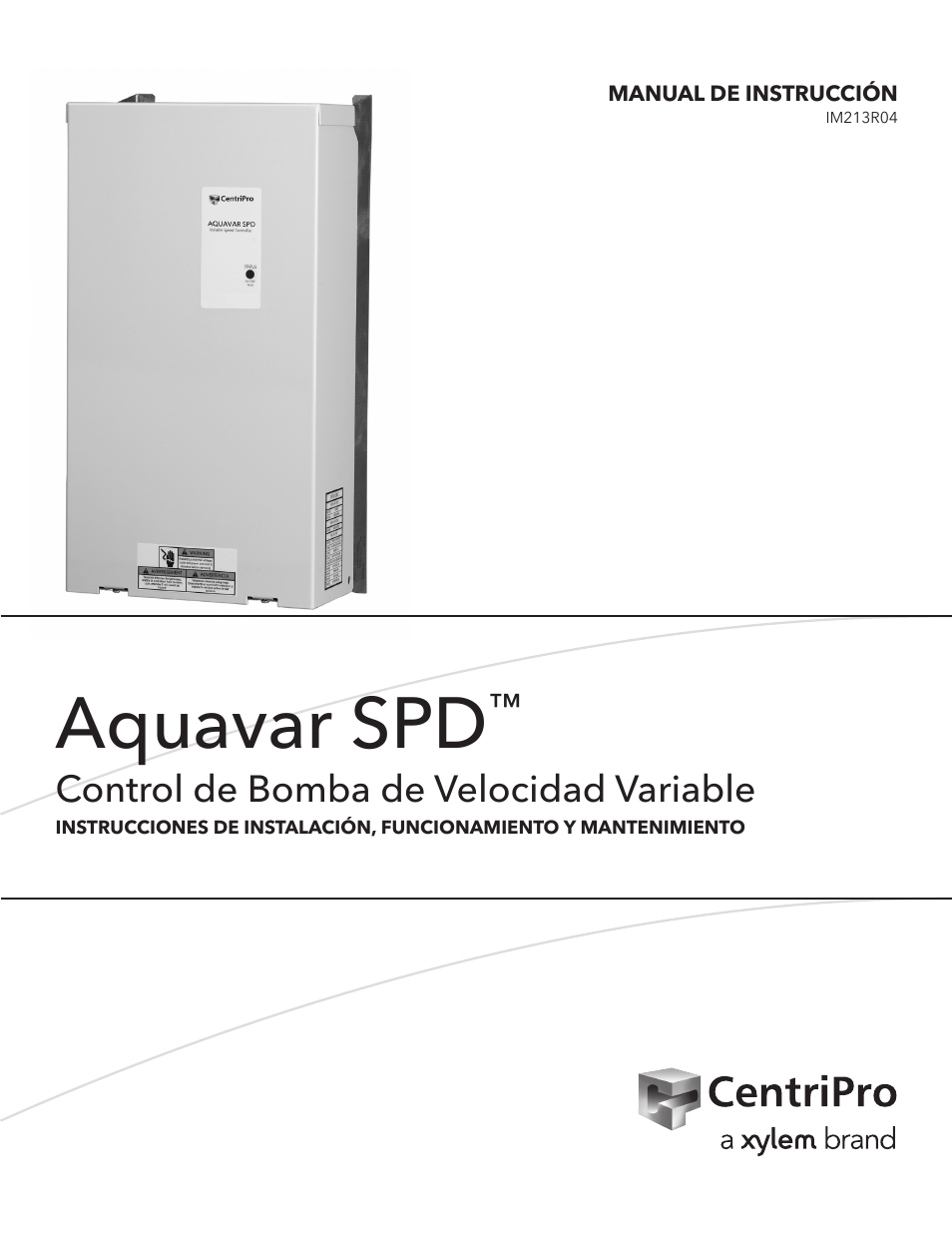 Aquavar spd, Control de bomba de velocidad variable | Xylem IM213R04 S-Drive Constant Pressure Aquavar SPD Variable Speed Pump Control User Manual | Page 29 / 88