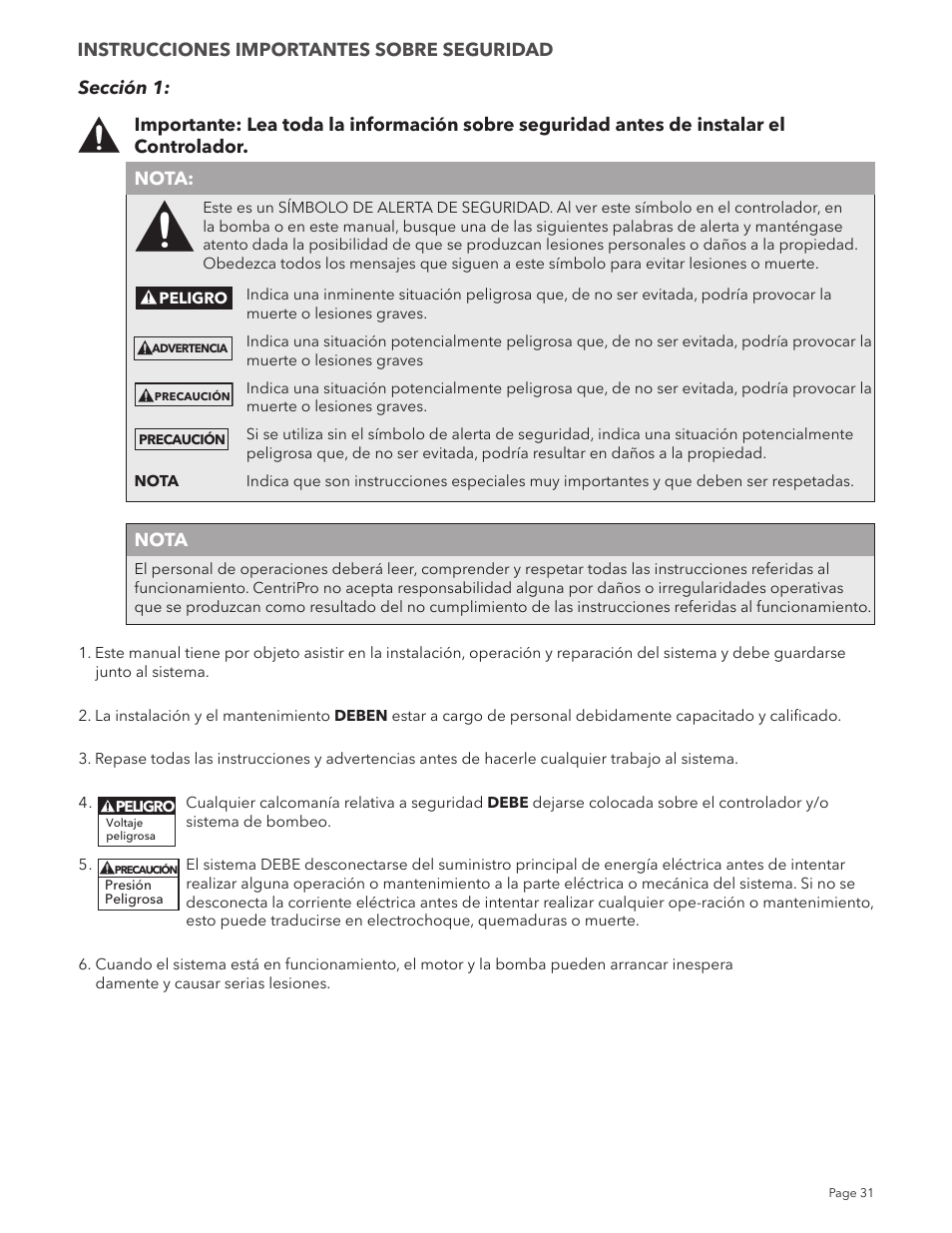 Xylem IM213R04 S-Drive Constant Pressure Aquavar SPD Variable Speed Pump Control User Manual | Page 31 / 88