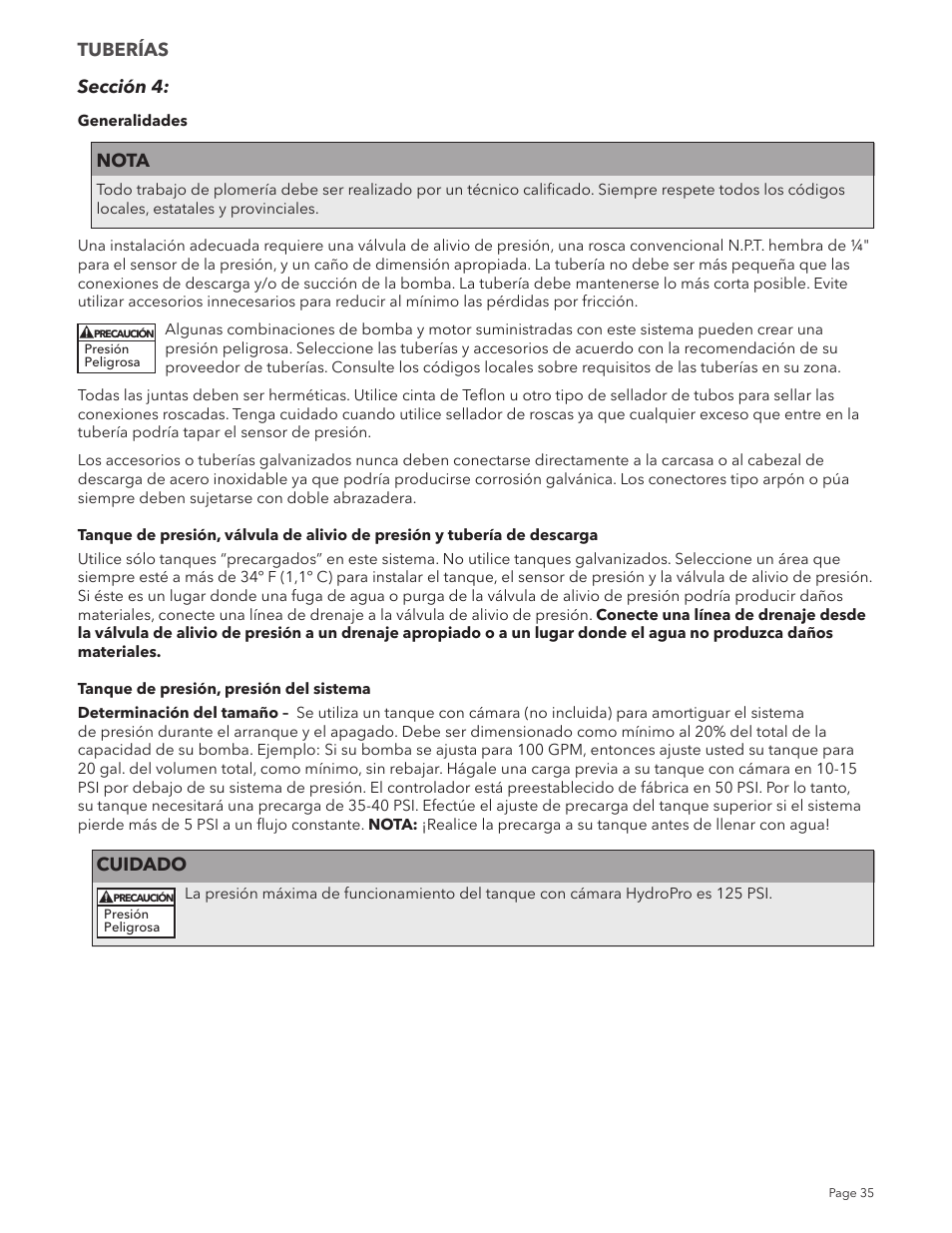Xylem IM213R04 S-Drive Constant Pressure Aquavar SPD Variable Speed Pump Control User Manual | Page 35 / 88