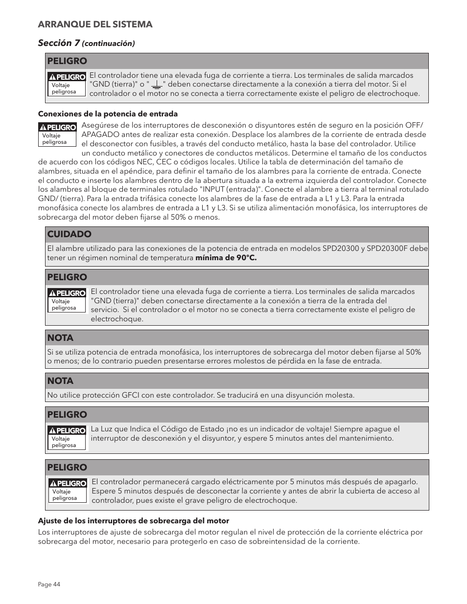 Xylem IM213R04 S-Drive Constant Pressure Aquavar SPD Variable Speed Pump Control User Manual | Page 44 / 88