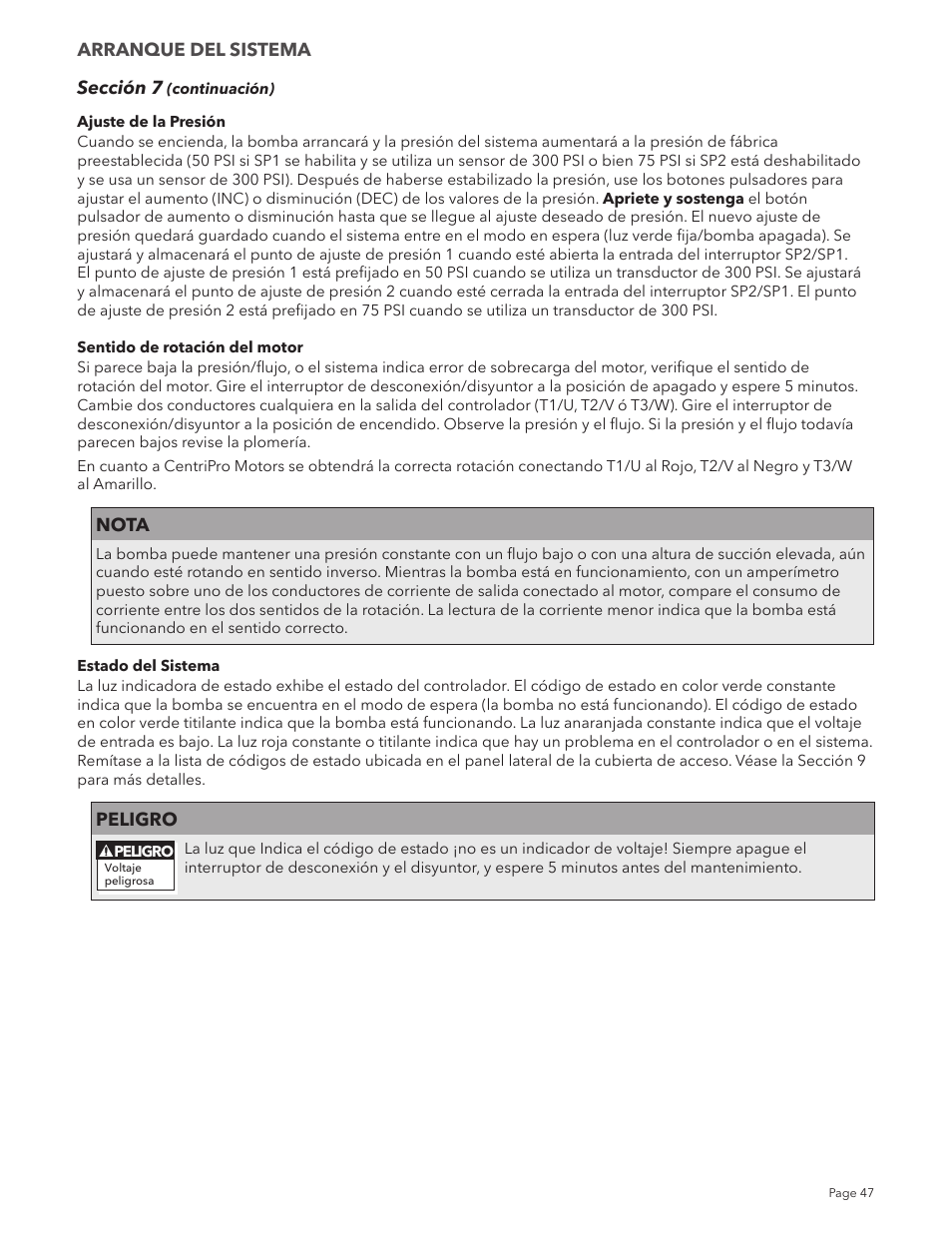 Xylem IM213R04 S-Drive Constant Pressure Aquavar SPD Variable Speed Pump Control User Manual | Page 47 / 88