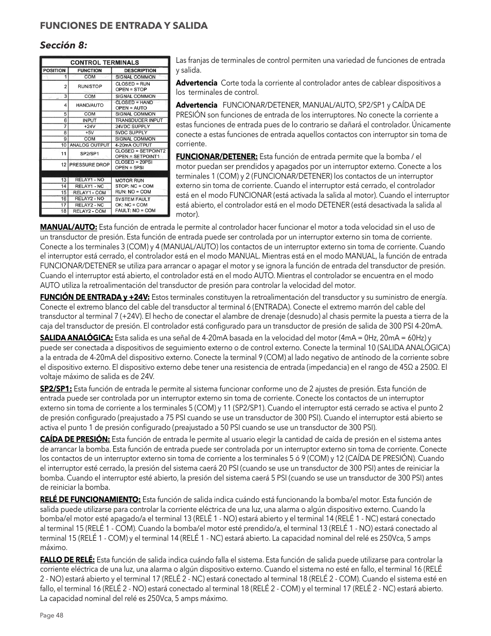 Xylem IM213R04 S-Drive Constant Pressure Aquavar SPD Variable Speed Pump Control User Manual | Page 48 / 88