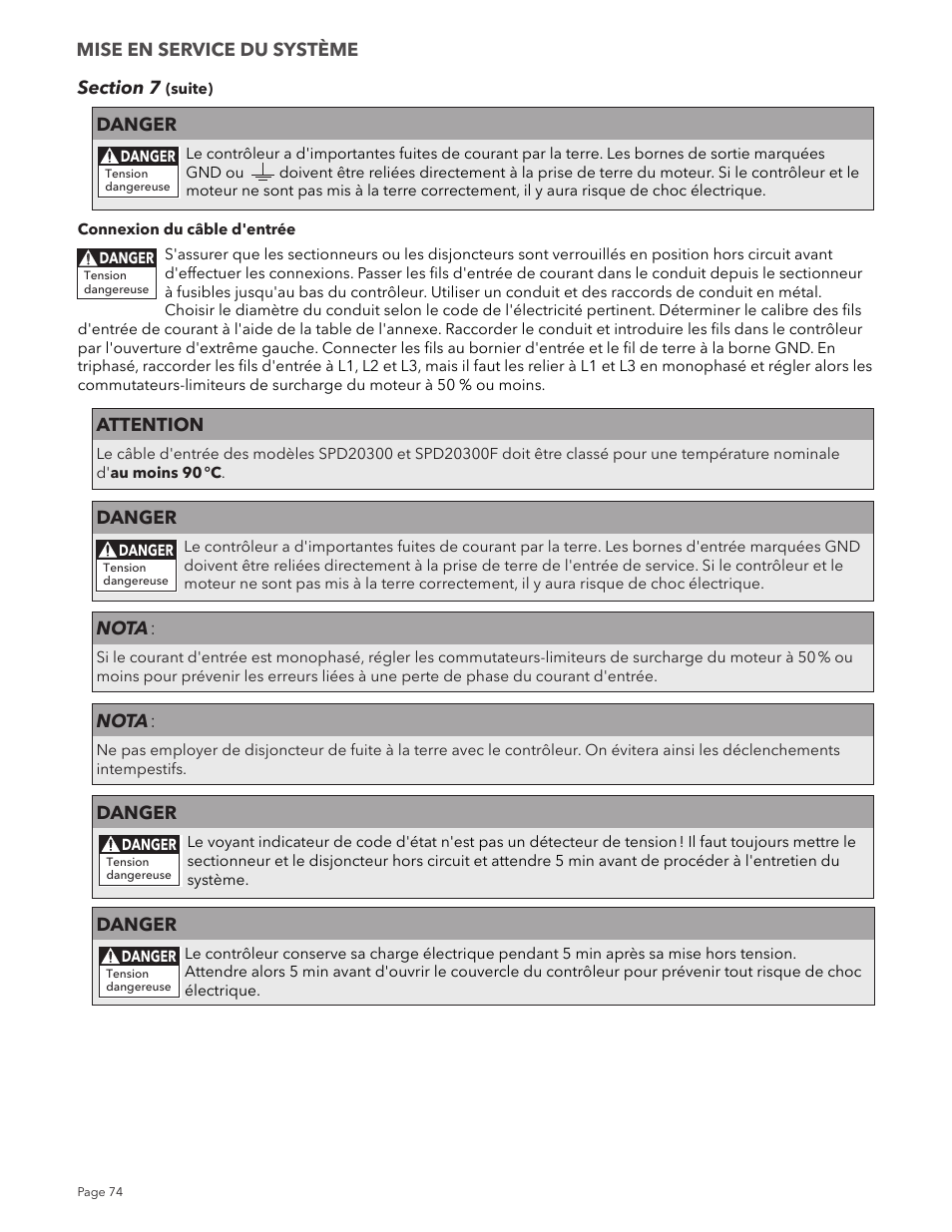 Xylem IM213R04 S-Drive Constant Pressure Aquavar SPD Variable Speed Pump Control User Manual | Page 74 / 88