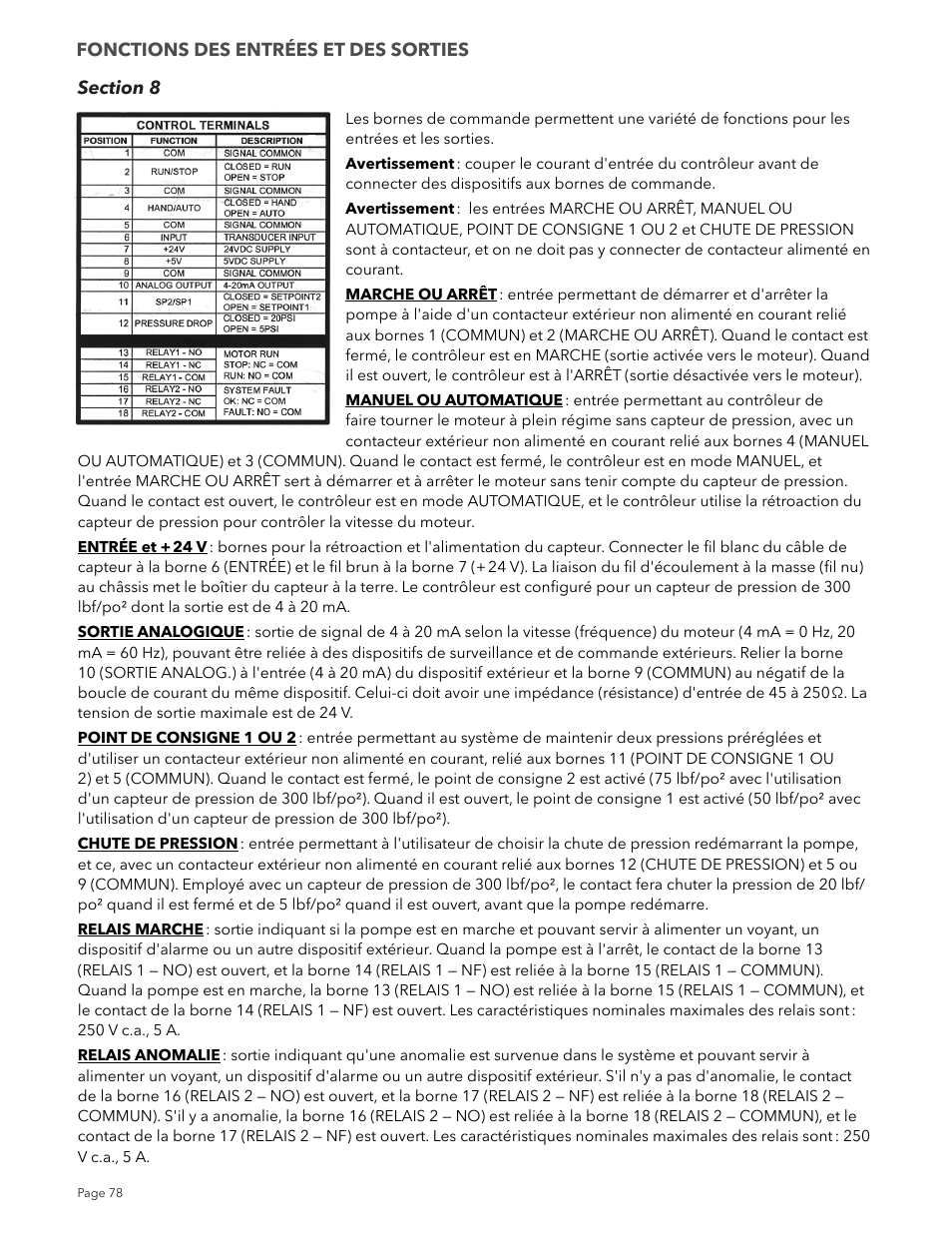 Xylem IM213R04 S-Drive Constant Pressure Aquavar SPD Variable Speed Pump Control User Manual | Page 78 / 88