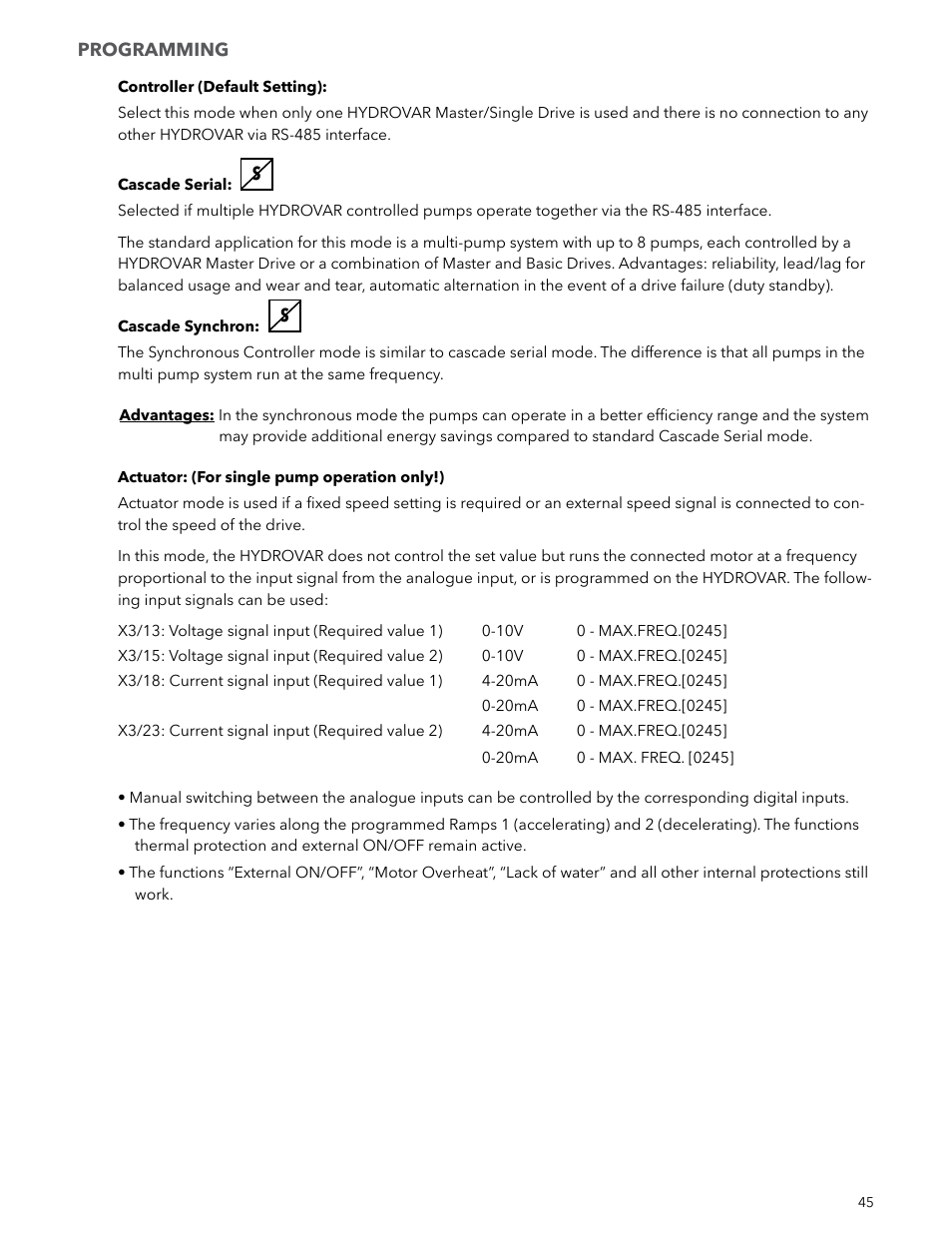 Xylem IM223 R04 Hydrovar Pump Control User Manual | Page 45 / 80