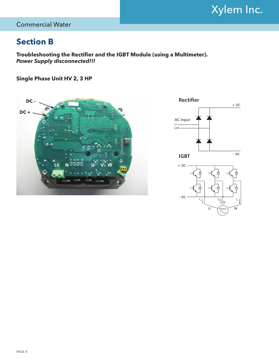 Xylem inc, Commercial water | Xylem IM224 R03 Hydrovar Variable Speed Control HV, 2HP-15HP Version 0307 User Manual | Page 4 / 8