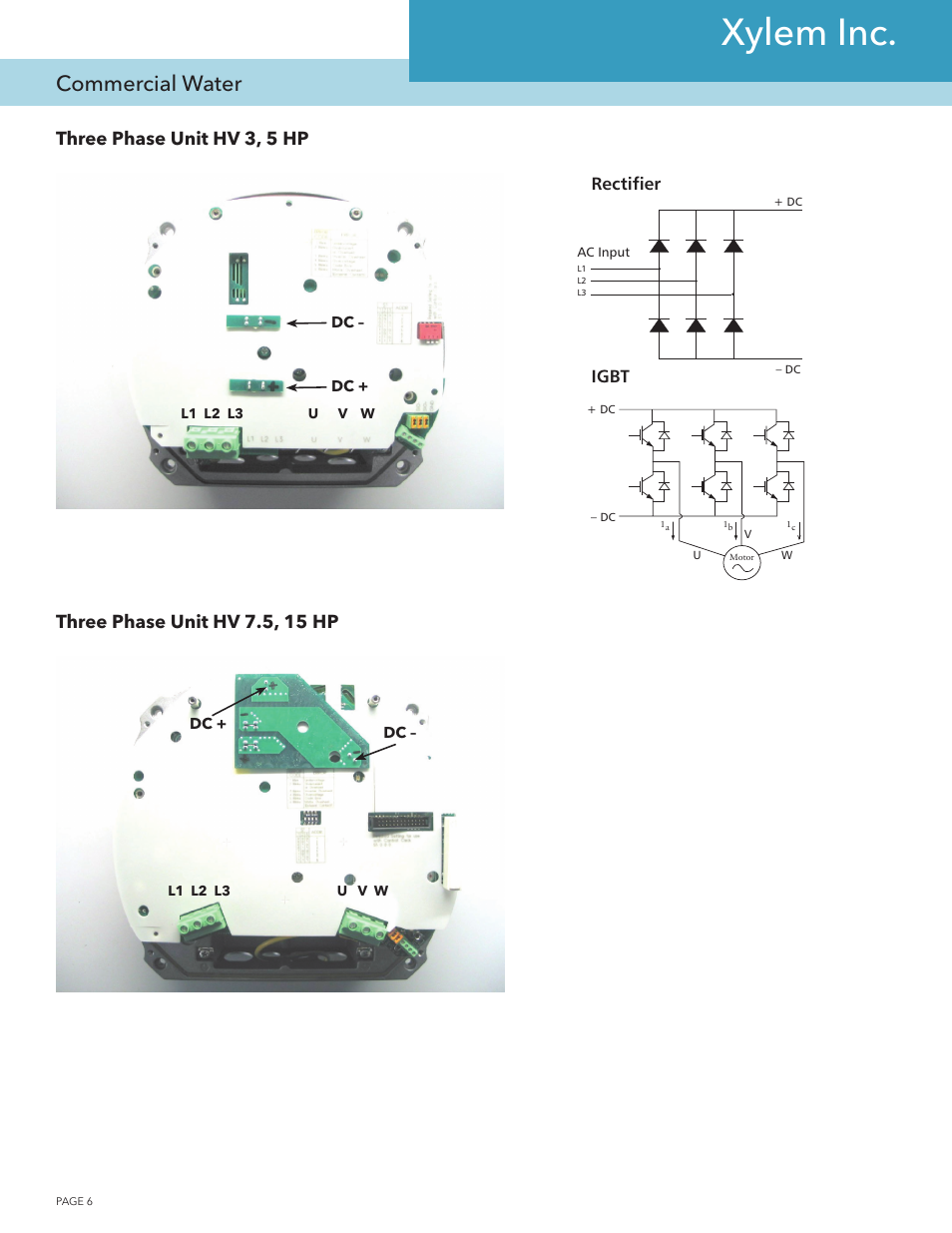 Xylem inc, Commercial water | Xylem IM224 R03 Hydrovar Variable Speed Control HV, 2HP-15HP Version 0307 User Manual | Page 6 / 8