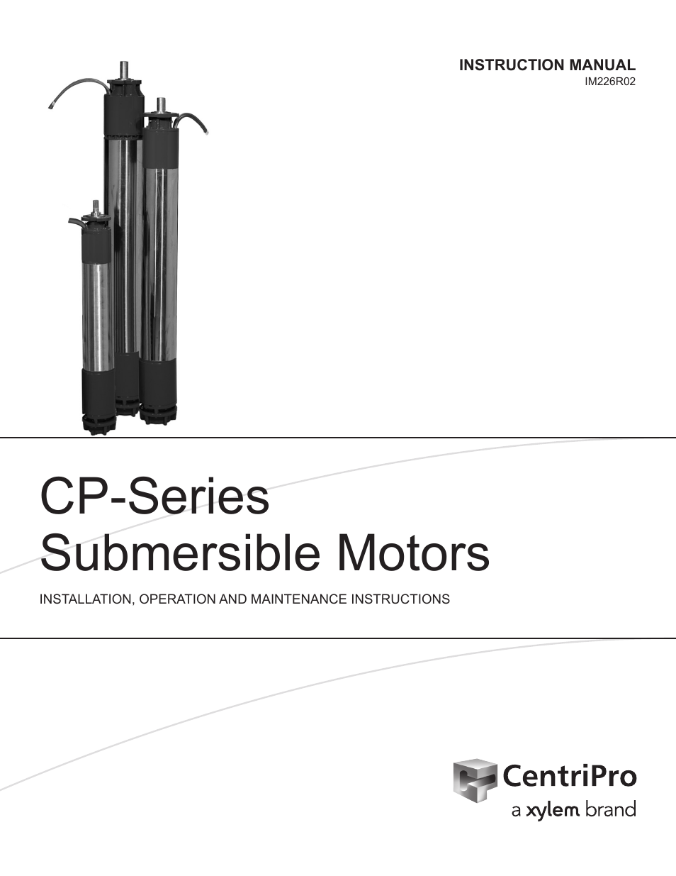Xylem IM226R02 CP-Series Submersible Motors User Manual | 24 pages