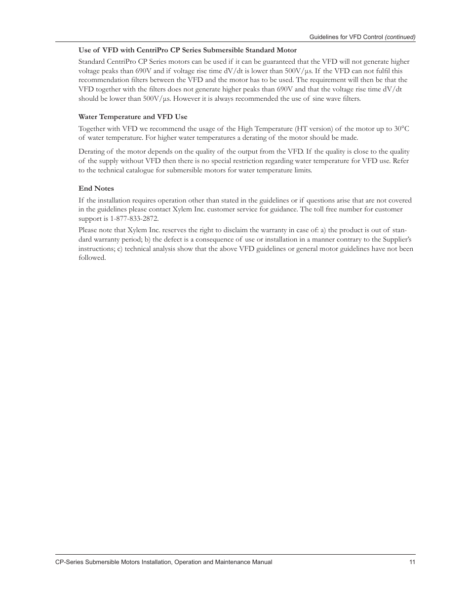 Xylem IM226R02 CP-Series Submersible Motors User Manual | Page 13 / 24