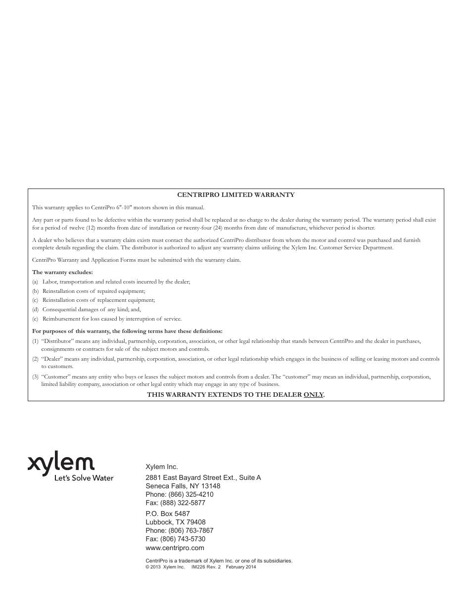 Xylem IM226R02 CP-Series Submersible Motors User Manual | Page 24 / 24
